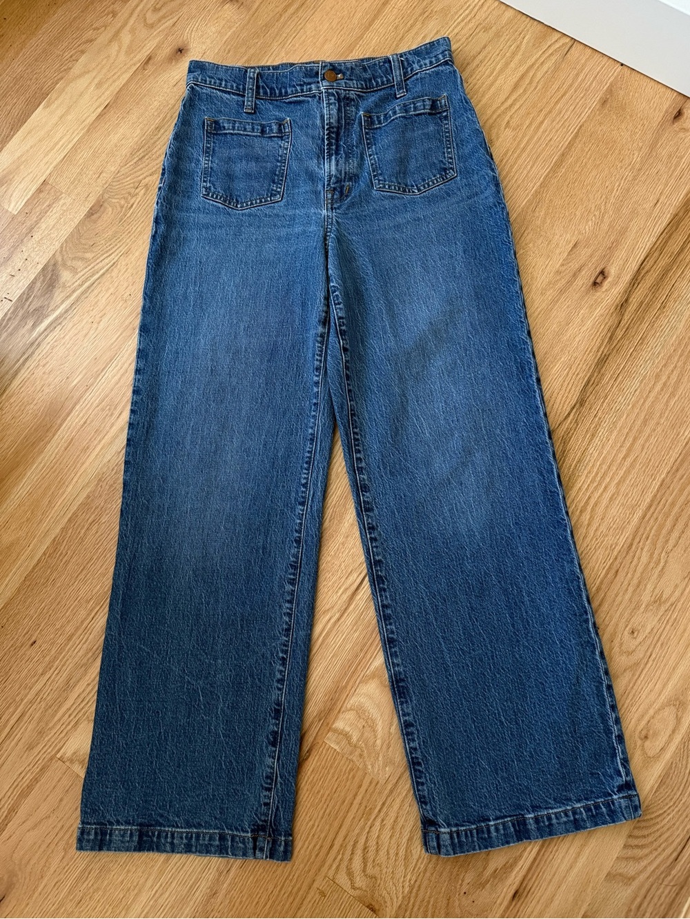 Madewell The Perfect Vintage Wide Leg 29 Patch Pockets Jean Medium Wash
